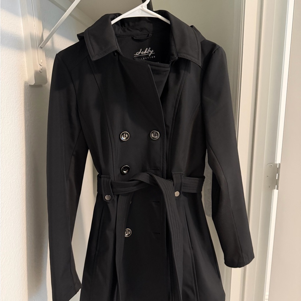 Black Double-Breasted Women's Trench Coat